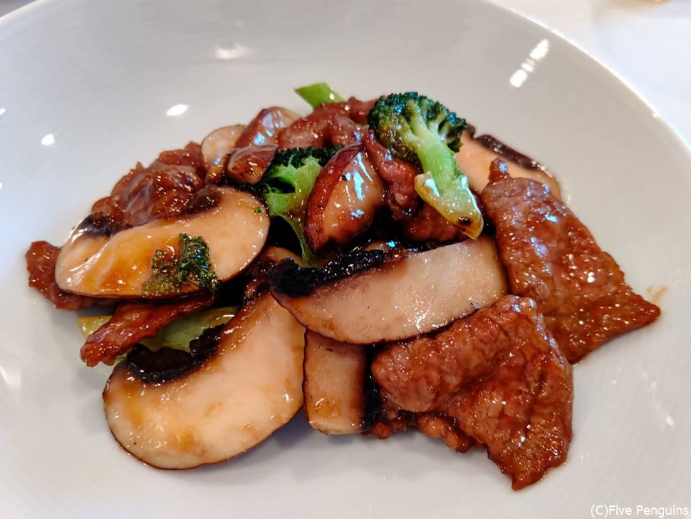 那須和牛の炒め物。お肉が柔らかくて美味!