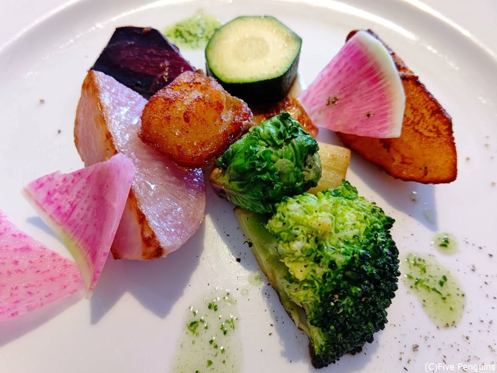 温野菜の盛り合わせも美しい