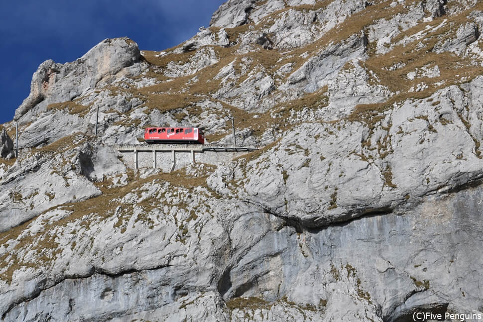 ピラトゥス山　世界一急勾配の登山列車