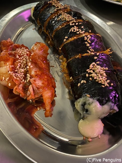 これをまた食べに行きたいと思う一品、韓国海苔巻き大好き